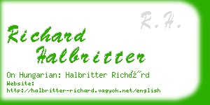 richard halbritter business card